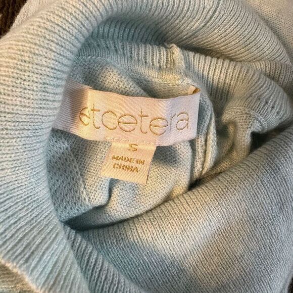 Etcetera mint turtleneck sweater with unique button back - Picture 7 of 9